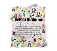 MYSOMY Korean Drama Fan Definition Canvas Tote Bag K-drama Fan Gift Gift Korean Style K-Drama Shoulder Bag (KDrama Fan TB)
