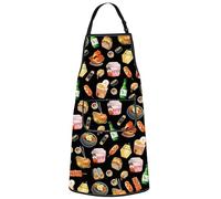 MYSOMY Korean Kitchen Apron Korean Food Gifts Korean Ramen Apron Kimchi Lover Gifts Korea Seoul Apron (Korean food ap UK2)