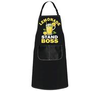 MYSOMY Lemonade Stand Boss Apron - Yellow, Bib Style - Unisex Adults - Kitchen/Cooking, Gardening - Cooks, Outdoor Enthusiasts, Gift Givers