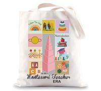 MYSOMY Montessori Teacher Tote Bag Montessori Teacher Gift Montessori Education Gifts In My Montessori Teacher Era Gifts (follow child UK)