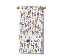 MYSOMY Mule Kitchen Towel Mule Lover Gift Backyard Farmer Gift Donkey Gifts Life Is Better With A Mule (Mule Towel3)