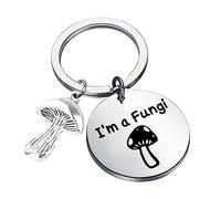 MYSOMY Mushroom Keychain I'm a Fungi Keychain Mycology Gift Mushroom Hunter Gift Fungi Pun Gift Fungus Lover Gift (I'm a Fungi KS)