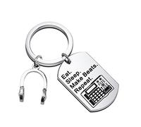MYSOMY Music Producer Keychain Beat Maker Gifts DJ Keychain Eat Sleep Make Beats Repeat Radio DJ Gifts Music Lover Gift (Make Earphone DT Keychain)