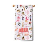 MYSOMY Nashville Tea Towel Nashville Vacation Souvenir Gift Country Music Lover Gift Nashville Skyline Gifts (Nashville Towel)