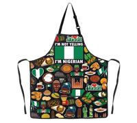 MYSOMY Nigerian Apron Nigeria Gift Nigeria Flag Apron Nigeria Themed Gifts Nigerian Cooking Apron (Nigeria ap3)