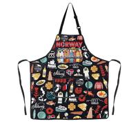 MYSOMY Norway Kitchen Apron Norwegian Gifts Norway Themed Gifts Norwegian Cooking Apron (Norway apbl2)