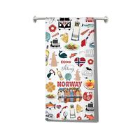 MYSOMY Norway Kitchen Towels Norway Landmarks Gift Norwegian Kitchen Towels Norway Housewarming Gift (NORWAY uk)