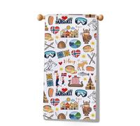 MYSOMY Norwegian Kitchen Towel Norway Gift Norwegian Landmarks Souvenir Towel Norway Culture Travel Gift (Norway Towel)
