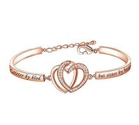 MYSOMY Not Sister by Blood but Sister by Heart Bracelet Best Friends Gifts for Sister in Law Soul Sister Gifts Unbiological Sister Gifts (Rose Gold)