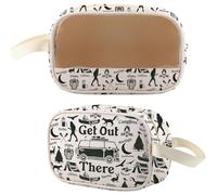 MYSOMY Outdoor Adventure Camping Get Out There Travel Waterproof Cosmetic Organizer Toiletry Pouch for Hiking Women (Get Camping)