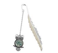 MYSOMY Owl Bookmark Glow in The Dark Bookmark Luminous Book Markers Metal Book Lover Gifts (Owl Bookmark 1)