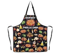 MYSOMY Paella Kitchen Apron Seafood Paella Spain Gifts Paella De Marisco Apron Spanish Food Cuisine Aprons Expert Paella Chef Gifts (EXPERT PAELLA ap2)