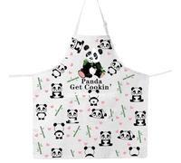 MYSOMY Panda Bear Apron Panda Cooking Apron Panda Lover Gifts Panda Get Cookin’ Apron Panda Chef Apron (Panda AP UK)