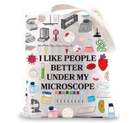 MYSOMY Pathologists Tote Bag Pathology Graduation Gifts Pathologist Assistant Gifts i Like People Better Under My Microscope (I Like People UK)