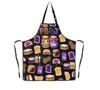 MYSOMY Peanut Butter And Jelly Apron With Pockets Peanut Butter And Jelly Lover Gift PB&J Apron Peanut Butter Jelly Cooking Gift (PB&J ap1)