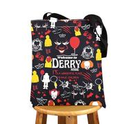 MYSOMY Pennywise Tote Bag Clown Pennywise Gift Welcome To Derry Maine Gifts Pennywise Shoulder Bag (DERRY uk)