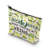 MYSOMY Pickle Juice Makeup Bag Pickle Lover Gifts Pickle Juice Gift Pickle Juice Runs Through My Veins Dill Pickle Zipper Pouch (Pickle Juice mb)