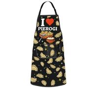 MYSOMY Pierogi Apron Pierogi Maker Apron Pierogi Queen Apron Pierogi Lover Gifts Polish Poland Apron Polish Dumplings Gifts (Love Pierogi UK)