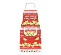 MYSOMY Pierogi Apron with Pockets Stop Staring At My Pierogis Apron Pierogi Lover Gift Polish Poland Apron Pierogi Maker Gift (Pierogi Apron)