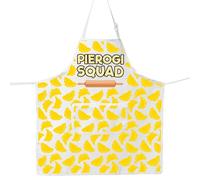 MYSOMY Pierogi Apron - Yellow, One Size Fits All - Unisex Adults - Polish Dumpling Lovers - Kitchen/Cooking