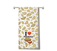 MYSOMY Pierogi Kitchen Towels Pierogi Maker Towels Pierogi Lover Gifts Polish Dumplings Towel I Love Pierogi Polish Housewarming Gift (I Love Pierogi kt UK)