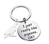 MYSOMY Pigeon Keychain Pigeon Lover Gift I just really Like Pigeons OK Pigeon Owner Gifts Funny Pigeon Gifts for Trainer Breeder(I just really like pigeon, ok?)