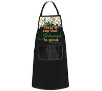 MYSOMY Pioneer Kitchen Apron Jehovah Witness Gifts Pioneer Day Gift Taste & See That Jehovah Is Good JW Apron (PSALM 34:8 ap1)