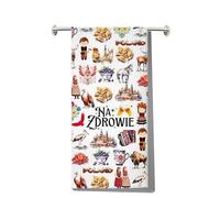MYSOMY Poland Kitchen Towel Polish Cheers Tea Towel Na Zdrowie Gifts Polska Hand Towel Polish Gifts (Na Zdrowie kt2)