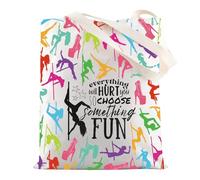 MYSOMY Pole Dancing Tote Bag Pole Dancer Gifts Everything Will Hurt You So Choose Something Fun Pole Dancing Shoulder Bag (everything will tg3)