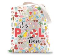 MYSOMY Pool Tote Bag Pool Lover Gifts It's Pool Time Shoulder Bag Pool Life Gifts Pool Days Gifts Poolside Social Club Gifts (Pool tb UK)