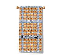 MYSOMY Portuguese Pastel De Nata Kitchen Towel Portuguese Dessert Tea Towel Portugal Food Lover Gift (Nata Towel3)