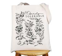 MYSOMY Pride Prejudice Tote Bag Barely Tolerable Gift Mr. Darcy And Elizabeth Bennet Tote Bag Pemberley House Gifts Literature Reader Gift (Tolerable UK)