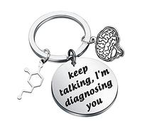MYSOMY Psychologist Keychain Keep Talking I'm Diagnosing You Keychain Psychology Gifts for Psychologists Brain Doctor Gifts (I'm Diagnosing You)