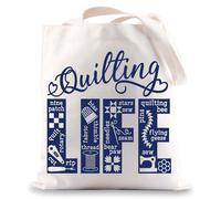 MYSOMY Quilting Life Tote Bag Quilt Lover Gifts Quilter Gifts Sewing Lovers Gifts Seamstress Gifts Tailor Gift Quilt Retreat Gifts (Life UK)