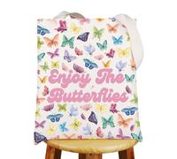 MYSOMY Racing Lover Tote Bag Race Driver Fans Gift Enjoy The Butterflies Gifts Racing Day Shoulder Bag (Enjoy Butterflies tb)