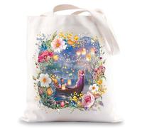 MYSOMY Rapunzel Tote Bag Princess Rapunzel And Flynn Rider Gifts Princess Floral Shoulder Bag (people flower uk1)