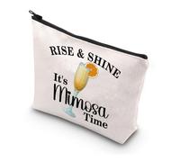 MYSOMY Rise and Shine It's Mimosa Time Makeup Bag The Mimosa Cocktail Lovers Zipper Pouch Day Drinker Brunch Gift Mimosa Gift (Mimosa Bag)