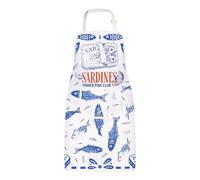 MYSOMY Sardines Tinned Fish Apron with Pockets Italian Summer Food Apron Tinned Fish Gift Sardine Lover Gift Cooking Apron (Sardine Apron)