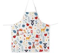 MYSOMY Scandinavian Kitchen Apron Scandinavia Lover Gift Scandinavian Folk Art Apron Scandinavia Themed Gift (RabbitDeer ap uk1)