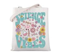 MYSOMY Science Vibes Tote Bag Chemistry Teacher Appreciation Shoulder Bag Chemistry Lovers Gift Chemistry Graduation Gift (Science Vibes TB)