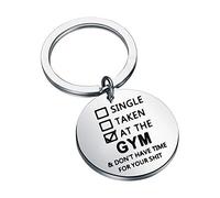 MYSOMY Single Taken at the Gym Keychain Gym Lover Gifts Funny Fitness Gifts for Workout Enthusiasts (GYM keychain)