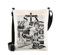 MYSOMY Six The Musical Inspired Gift The History of Six Musical Crossbody Bag Six Queens Shoulder Bag Musical Theater Gift (Six CB)