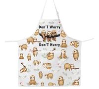 MYSOMY Sloth Kitchen Aprons Sloth Lover Gifts Don’t Worry Don’t Hurry Apron Sloth Themed Gifts Sloth Merchandise (Sloth Ap UK)
