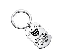 MYSOMY Social Work Keychain Social Worker Motivational Quotes Keychain Social Work Month Gifts for Social Worker MSW BSW DSW (Keychain)