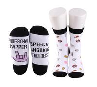 MYSOMY Speech Therapist Socks Speech Therapist Gift SLP SLPA Gift Professional Yapper Speech Language Pathologist Socks (SPEECH socks1)