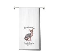 MYSOMY Sphynx Cat Kitchen Towels Sphynx Cat Lover Gifts Sphynx Cat Mom Towels Hairless Cat Gifts Canadian Sphynx Towels (Sphynx Cat UK)