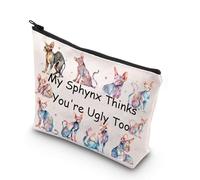 MYSOMY Sphynx Cat Makeup Bag Sphynx Lover Gifts Sphynx Cat Owner Gifts My Sphynx Thinks You're Ugly Too Sphynx Hairless Cat Gifts (My Sphynx Thinks You're Ugly Too)