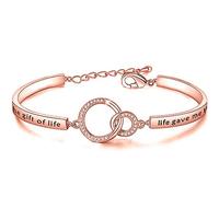 MYSOMY Stepdaguther Bracelet Bonus Daughter Gifts for Daughter in Law Stepdaughter I Didn't Give You the Gift of Life Life Gave Me the Gift of You (Rose Gold)