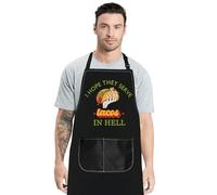 MYSOMY Taco Apron Taco Tuesday Apron Taco Team Apron Taco Chef Apron I Hope They Serve Tacos In Hell Taco Lover Gifts (I HOPE TACOS)
