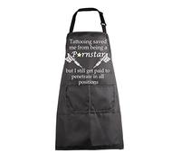 MYSOMY Tattooing Apron Tattoo Artist Apron Tattooist Gift Funny Tattoo Gifts Tattooing Saved Me from Being a Pornstar Apron (Tattooing saved apron)